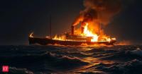 In 1934, a luxury cruise ship caught fire off New Jersey hours after its captain died; 137 people were killed