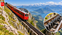 In 1889, Switzerland opened the Pilatusbahn after Eduard Locher designed a new rack system that helped trains climb Mount Pilatus at gradients of up to 48%