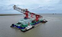 China-developed world's largest pile-driving vessel departs for Brazil's landmark Salvador-Itaparica Bridge project