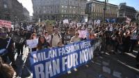 Protest against fur use during Milan Fashion Week