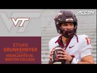Virginia Tech QB Ethan Grunkemeyer Highlights vs. Boston College
