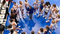 Former Kansas women's volleyball coach Ray Bechard reacts to KU honor