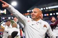 Minnesota coach P.J. Fleck wipes player’s blood on his face in wild postgame scene