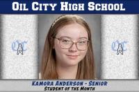 Oil City Senior Kamora Anderson Named Student of the Month