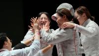 Korea captures gold in women's sabre fencing team event at Asian Games