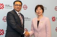 Finance Minister Dr. Wagle, AIIB President Jiayi Meet