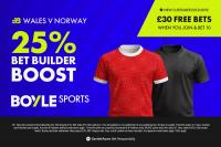 Wales vs Norway: Bet £10, Get £30 free bets + 25% Bet Builder win boost | BOYLE Sports