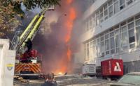 Medical Center in Central Kyiv on Fire After Russian Jet-Powered Drone Attack