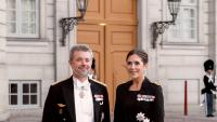 Queen Mary of Denmark dons her rarely seen military regalia for a glamorous palace reception