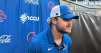 Boise State tight end Matt Wagner talks after 32-7 win against Western Michigan
