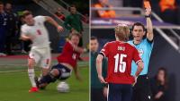 Czechia star SENT OFF just 24 minutes into England clash after horror challenge on Elliot Anderson
