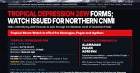 Tropical Depression 26W forms; watch issued for Northern Islands