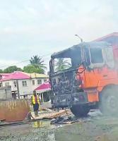 Truck torched, road blocked as cops moved to search ECD house for missing Surinamese men