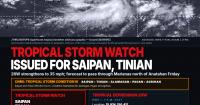 Tropical Storm Watch issued for Saipan, Tinian as 26W strengthens