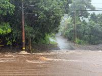 Several inches of rain continue to soak Hawaii as Nolo weakens to tropical storm, begins turn into Pacific