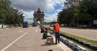 Vientiane’s Smart Road Cleaning, Cooling Pilot Project Nears Completion