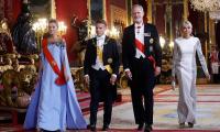 Queen Letizia of Spain exudes elegance in glamorous blue gown as she and King Felipe host Emmanuel and Brigitte Macron for state banquet