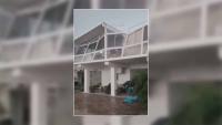 Reported waterspout damages home's porch in the Florida Keys