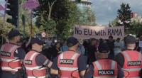 Protesters shout “No EU with Rama” as von der Leyen comes to back Albania’s EU bid