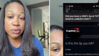 Her bank asked her if she meant to leave a 266% tip; when she confronted the Atlanta restaurant owner, she claimed they lied