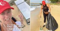 Tourist picks up trash on S’pore beach almost daily while on holiday, finds refrigerator washed ashore