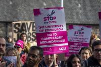 University of Edinburgh students protest at Scottish Parliament over job losses and subject cuts
