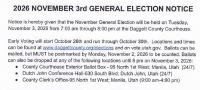 2026 NOVEMBER 3rd GENERAL ELECTION NOTICE