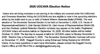 2026 UOCAVA Election Notice