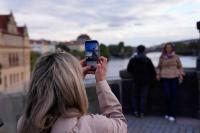 Prague’s Charles Bridge draws crowds to recreate iconic band photo