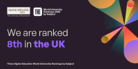 University of Manchester remains in UK top ten in Times Higher Education World University Rankings