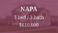 Sale closed in Napa: $610,000 for a condominium