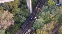 Train derails on Jersey City Conrail property