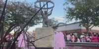 Montgomery breast cancer organizations unite to turn EastChase fountain pink