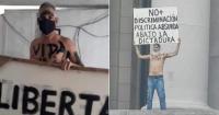 Cuban identified after being arrested for protesting with a sign at the Capitol in Havana
