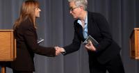 Tina Kotek, Christine Drazan trade barbs at first debate of 2026 Oregon governor’s race