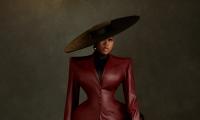 Veekee James Shows Up in Sculptural Oxblood Leather for the Grand Red Carpet Experience