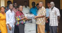 Frankadua D/A Junior High School receives educational materials from NGO