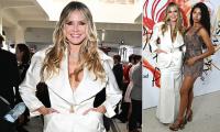 Heidi Klum looks elegant in all white outfit as she brings her daughter Lou Sulola Samuel, 16, to the Vivienne Westwood Paris Fashion Week show