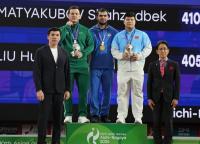 Turkmen weightlifter Shahzadbek Matyakubov won silver at the 2026 Asian Games in Japan