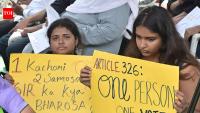 Activists show red card to CEC Gyanesh Kumar, urge to scrap SIR