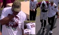 Mississippi State star Jalen Smith's family left in tears as he limps past them moments after suffering nasty injury