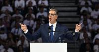 Thousands pack arena in Belgrade as Serbia's leader Vucic launches prime minister bid