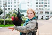 A Minsk Woman Got a Cute Rooster Instead of a Dog and Walks Him Around the City, Even Going to Cafes