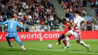 Bukayo Saka reacts as two-goal display helps England crush Croatia