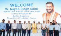Haryana CM studies facilities of convention centre in Singapore