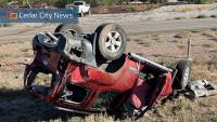 Pickup truck rear-ends SUV, sends it into I-15 median in Cedar City, Utah Highway Patrol says