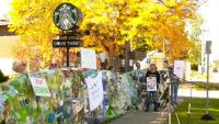 Protesters across N.Y. state call out Starbucks over plastic recycling claims following investigation