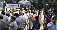 AISA activists attempt to reach Jantar Mantar amid heavy barricading during protest against CEC