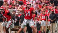 College Football Week 6 Opening Odds for Every Top-25 Game (Georgia Favored vs. Alabama, Texas Favored vs. OU)