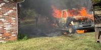 Van destroyed in fire near Kentucky home